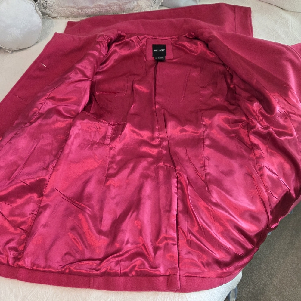 Me Jane Raspberry Funnel Neck Coat - Picture 13 of 13